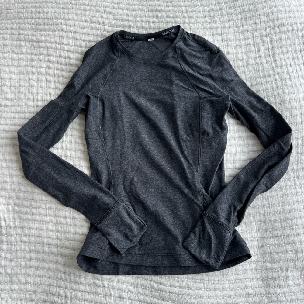 Lululemon It’s Rulu Run Long Sleeve Heathered Graphite Grey/Black 4